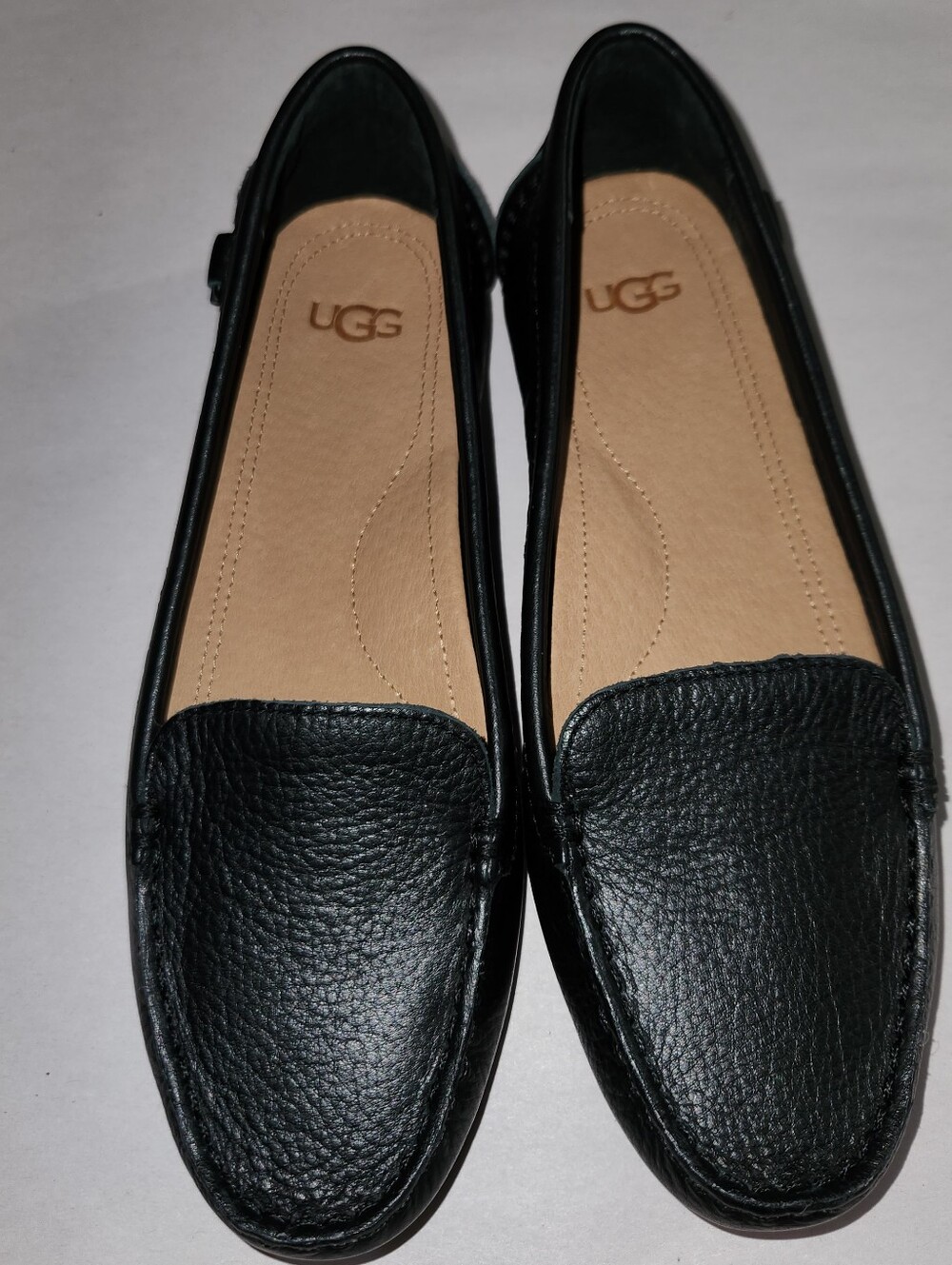 UGG Flores Black Driving Leather Loafer